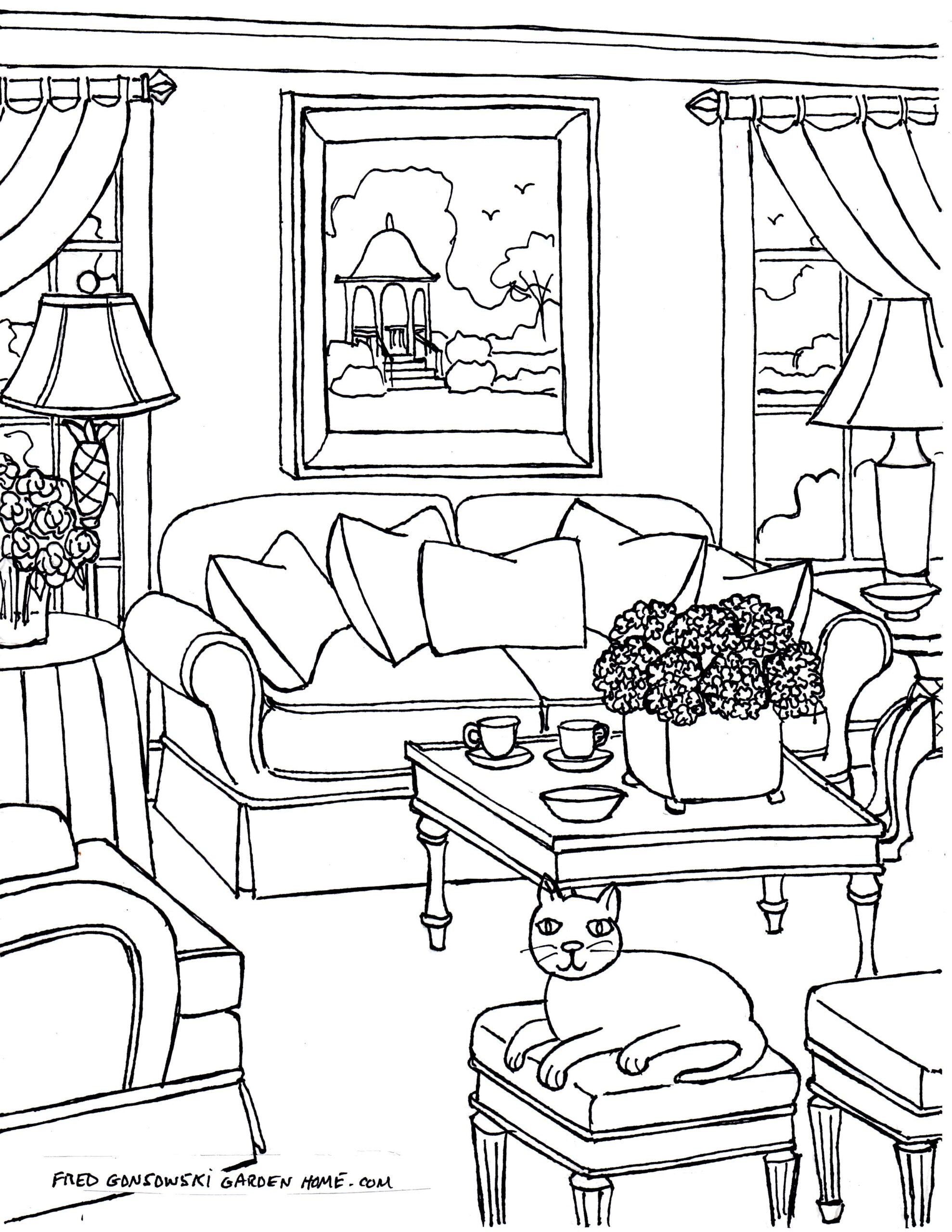 inside house coloring page