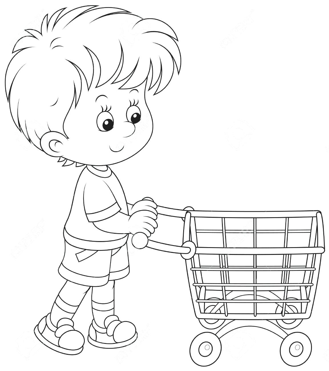 shopping coloring pages