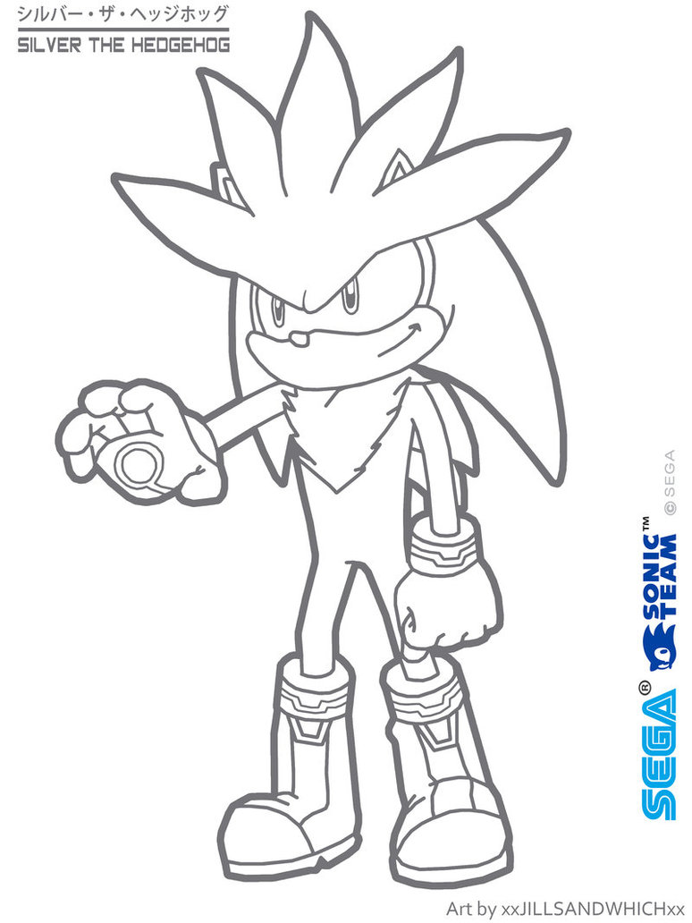 silver sonic the hedgehog coloring pages