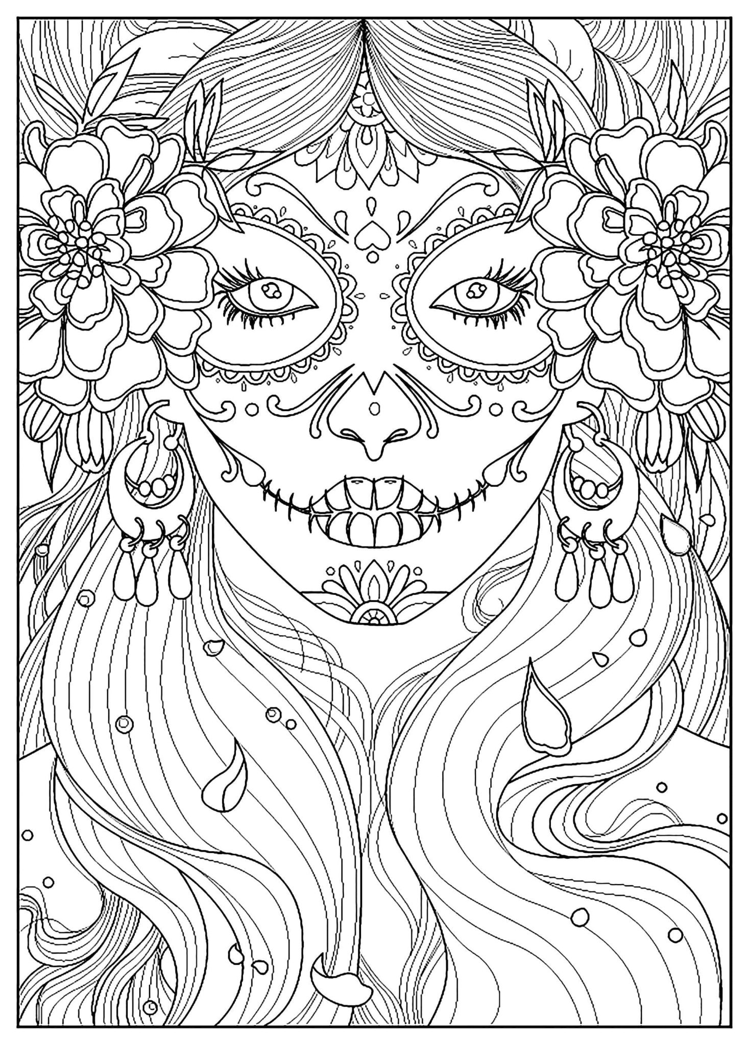 free printable dia de los muertos coloring pages