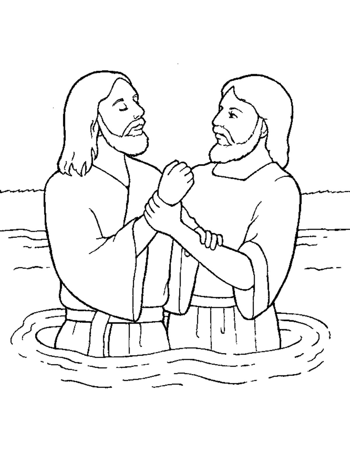 john baptizes jesus coloring page