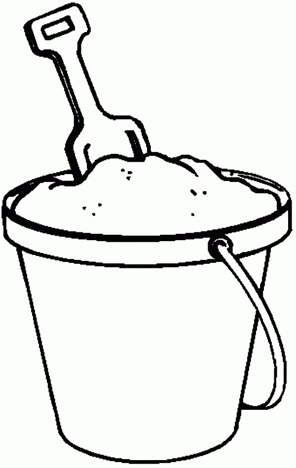 beach bucket coloring page