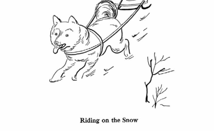 Dog Sled Coloring Pages Dog Sled Drawing At Getdrawings