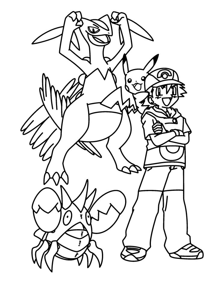 pokemon group coloring pages