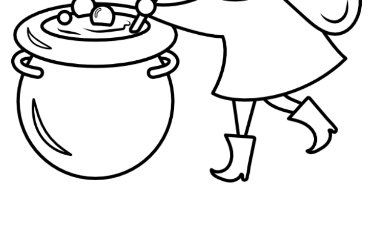 Witches Cauldron Coloring Page Cauldron Line Drawing