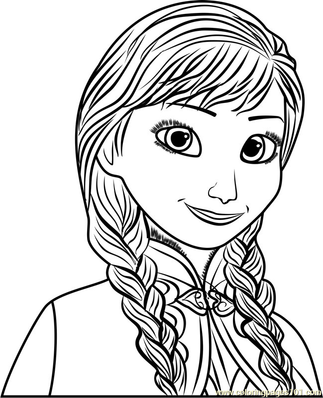 Anna Coloring Page for Kids - Free Frozen Printable Coloring Pages