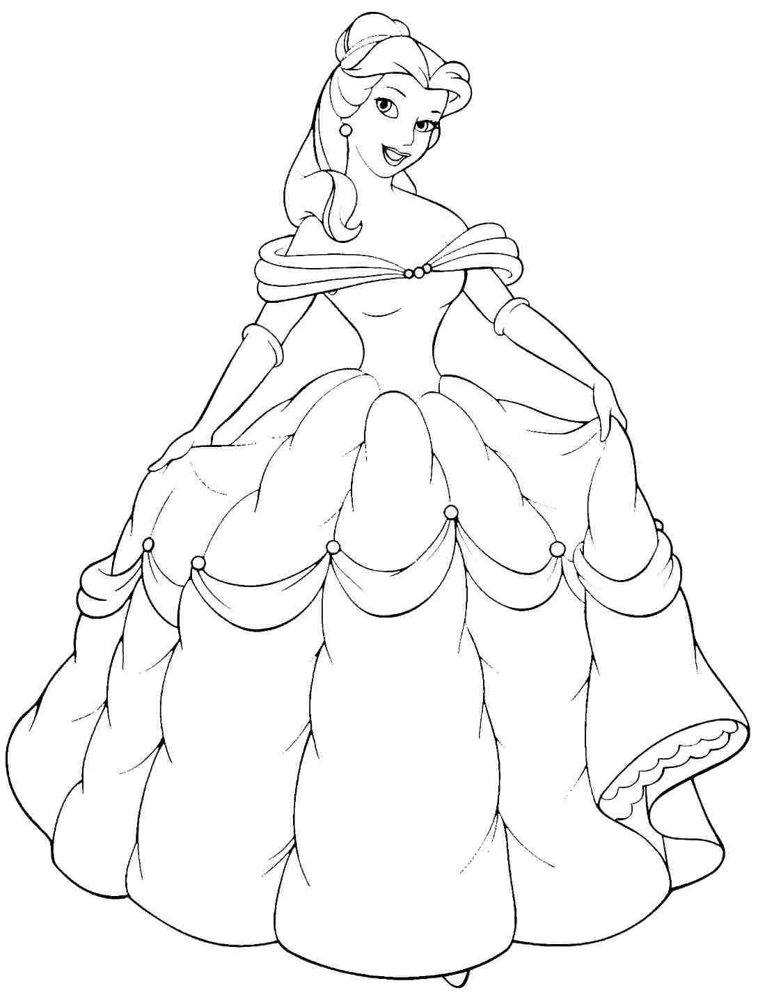 Disney Princess Coloring Page Belle