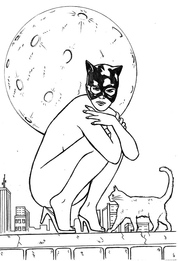 cat woman coloring pages