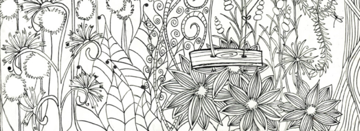 Garden Coloring Page Adults Archway Slowly Entry