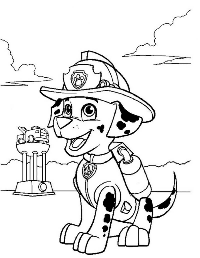 marshall paw patrol coloring page