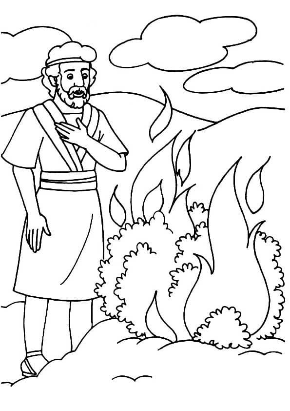 burning bush coloring page printable