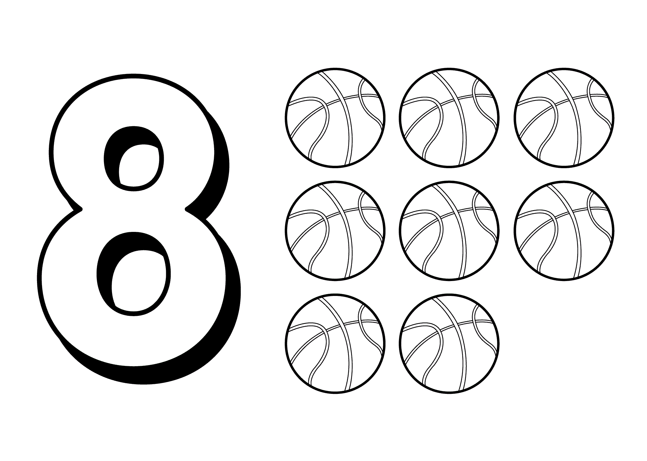 number 8 coloring pages