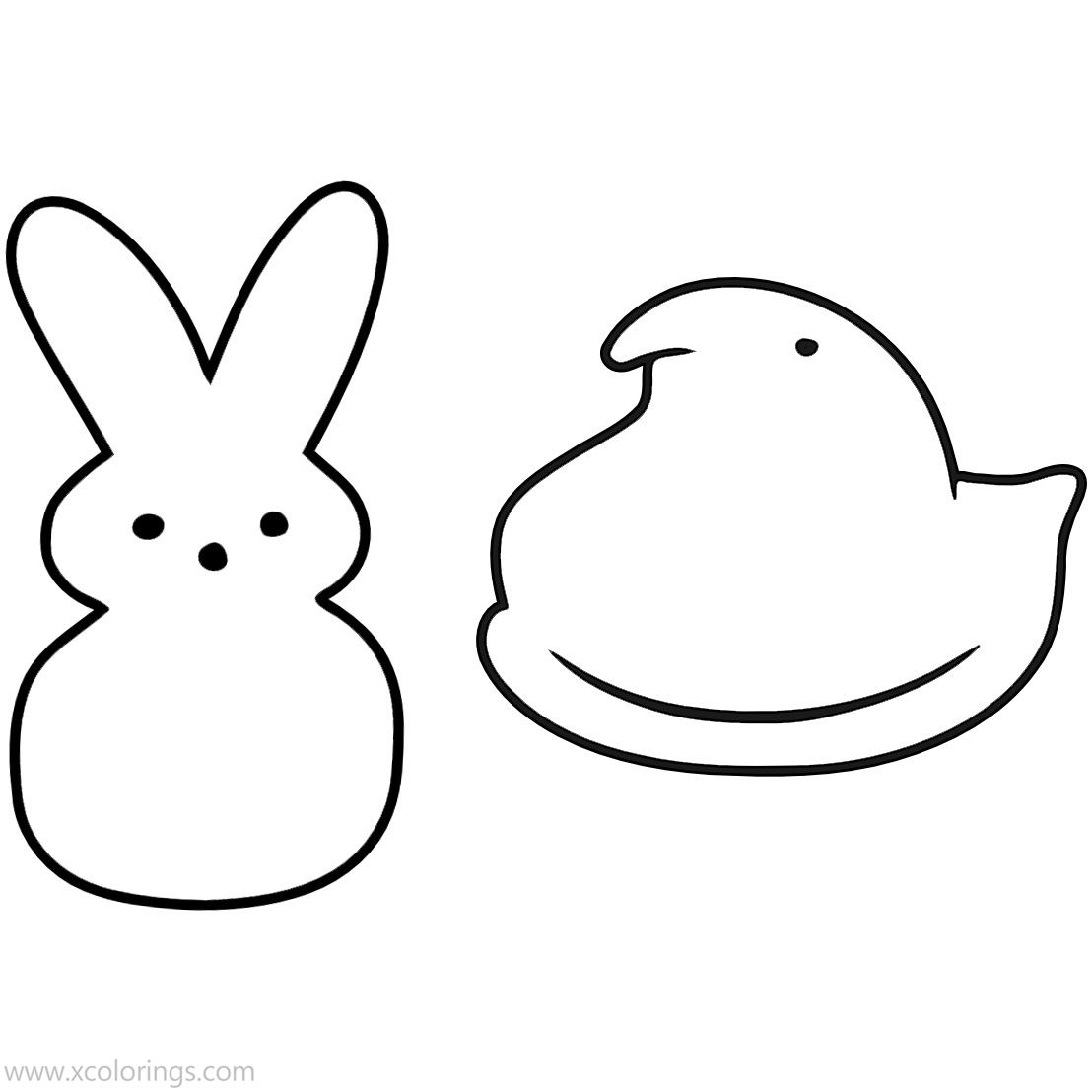 peep bunny coloring page