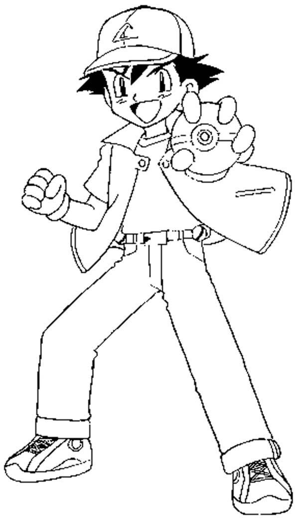 ash pokemon coloring page