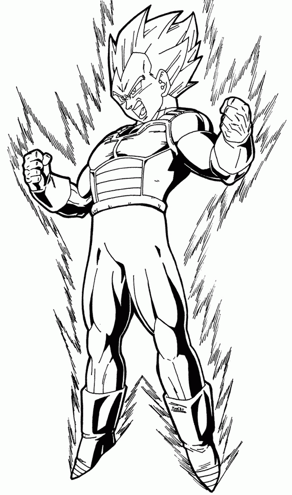 dragon ball z coloring pages vegeta