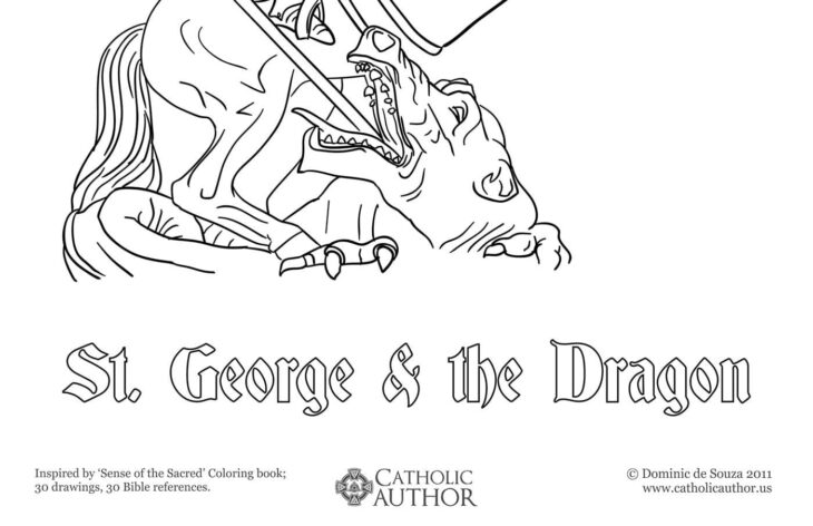 St George Coloring Page St Coloring Pages George Georges Dragon Colouring Saint England Activityvillage Knight Riddare Dragons Activity Santi Knights Print Saints Worksheets Color