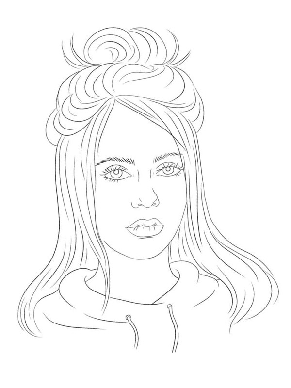 beginner billie eilish coloring pages