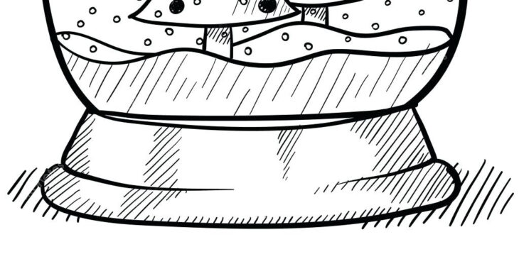 Snow Globe Color Page Christmas Snow Globe Coloring Pages At Getcolorings.com