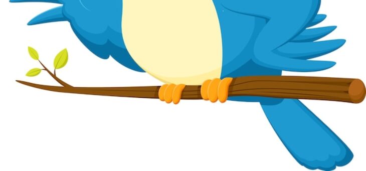 Oiseau Bleu Dessin Anime Bird Cartoon Singing Blue Premium Freepik Vector Background