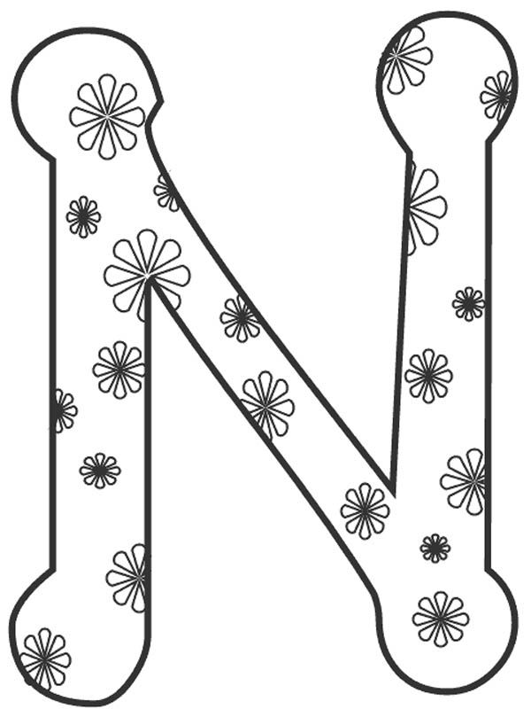 coloring pages letter n