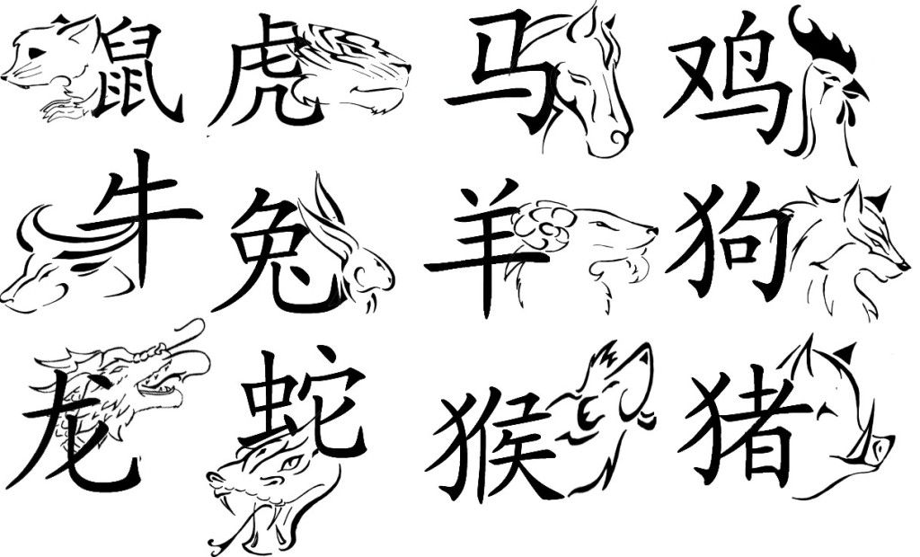 animaux du zodiaque chinois coloriage