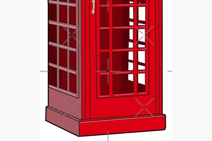 Cabine Anglaise Dessin Cabine Téléphonique De Londres Rouge. Illustration Vectorielle Isolée