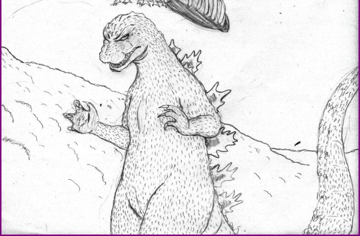 Godzilla Coloring Page Enormous Shin Mewarnai