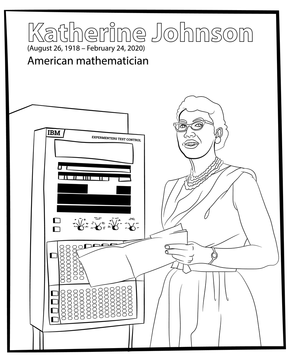 katherine johnson coloring page