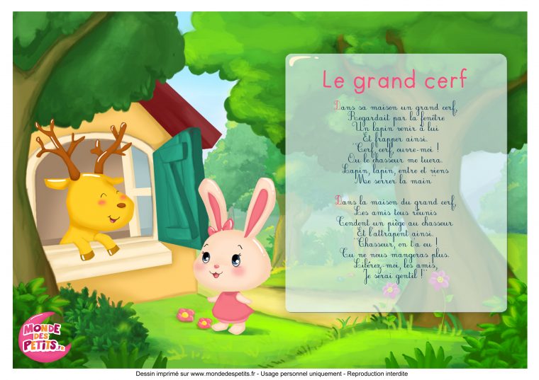 adaptation chanson le cerf et le lapin pour enfant en signes