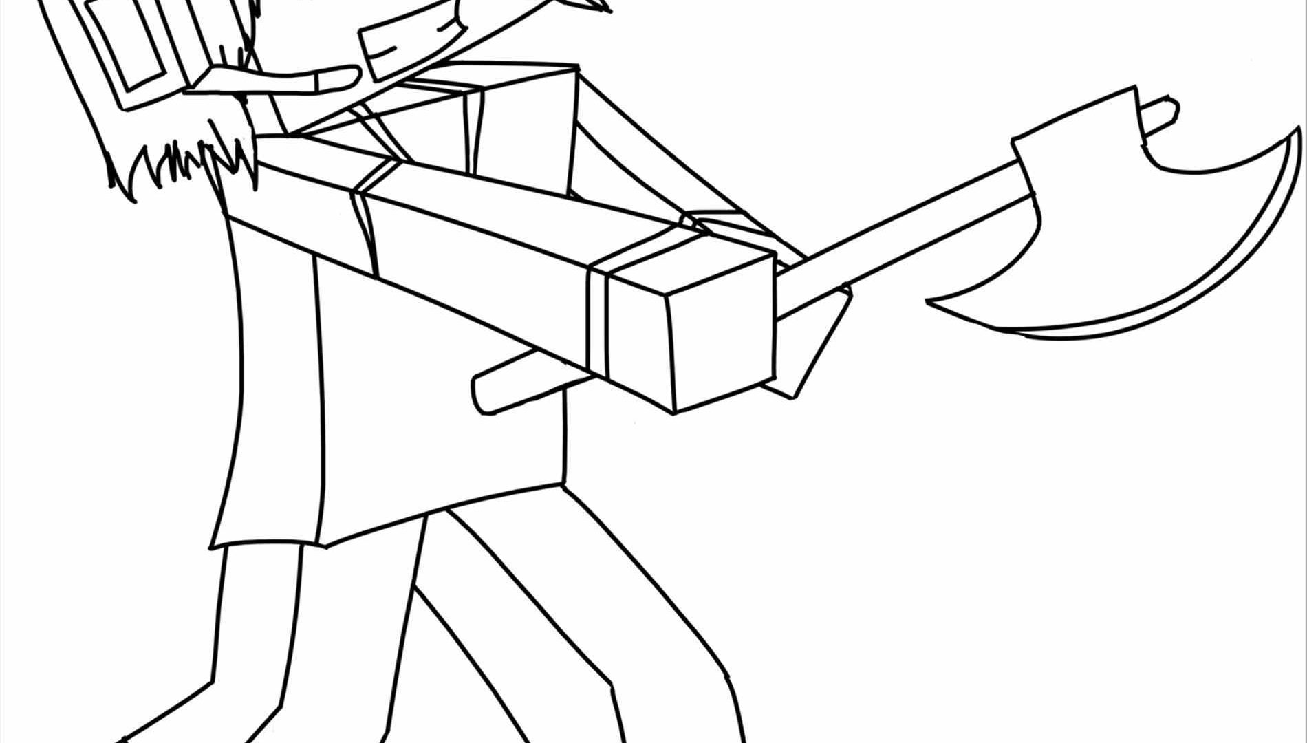 minecraft coloring pages sword