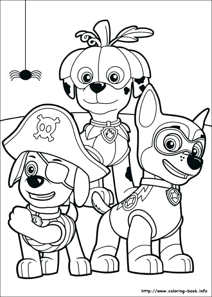 paw patrol tracker coloring page