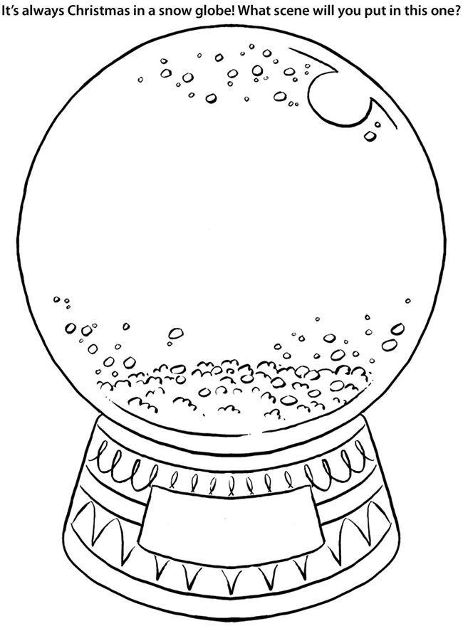 snow globe coloring page