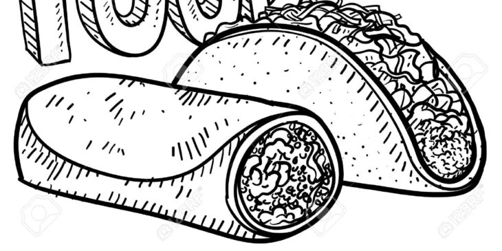 Tacos Coloring Page Wonderful Image Of Taco Coloring Page