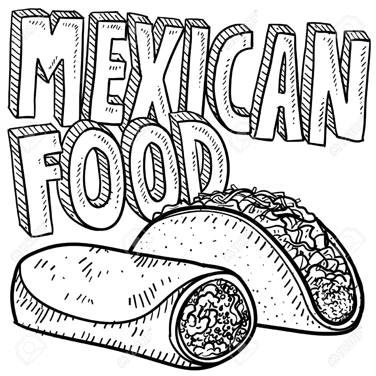 tacos coloring page