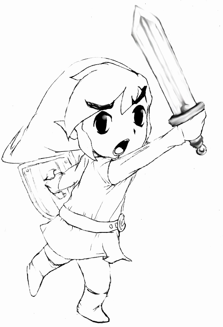 toon link coloring page