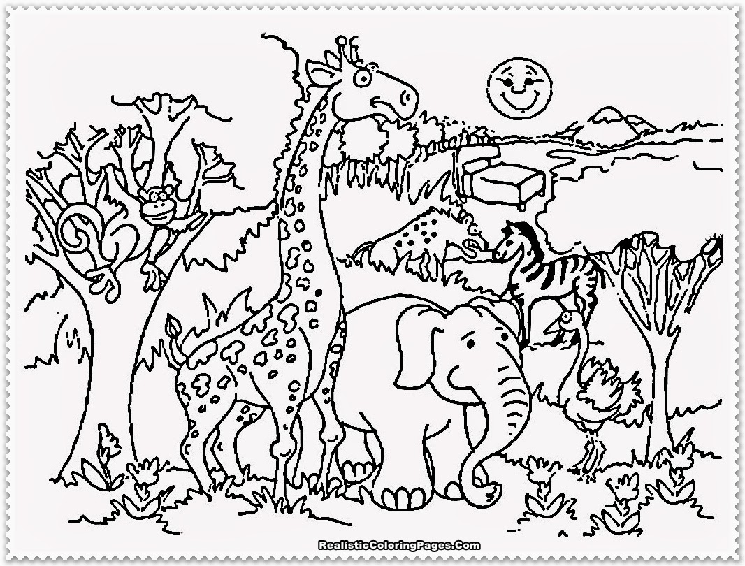 realistic zoo coloring pages