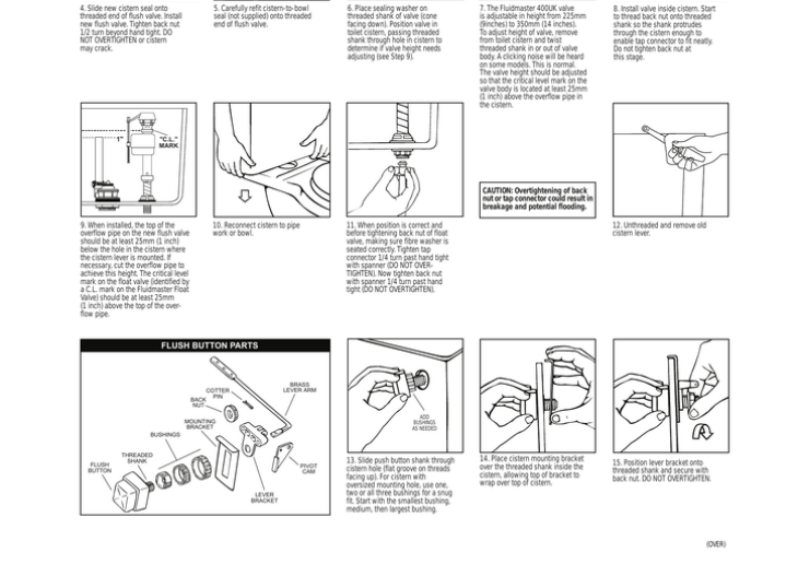 15 Fluidmaster 400 Instruction Manual Images Fluidmaster 400ukk074 Float Valve, Flush Valve With Flapper And Flush