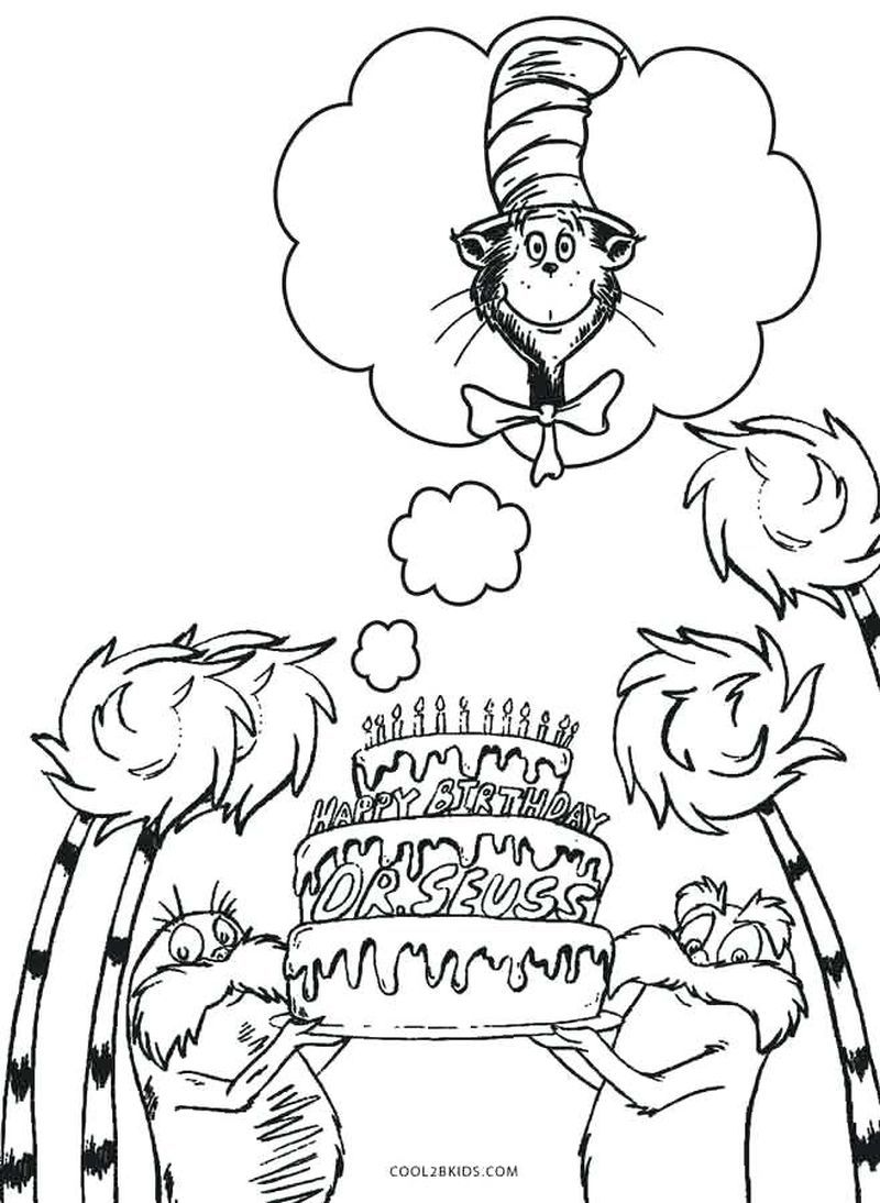 dr seuss cat in the hat coloring pages