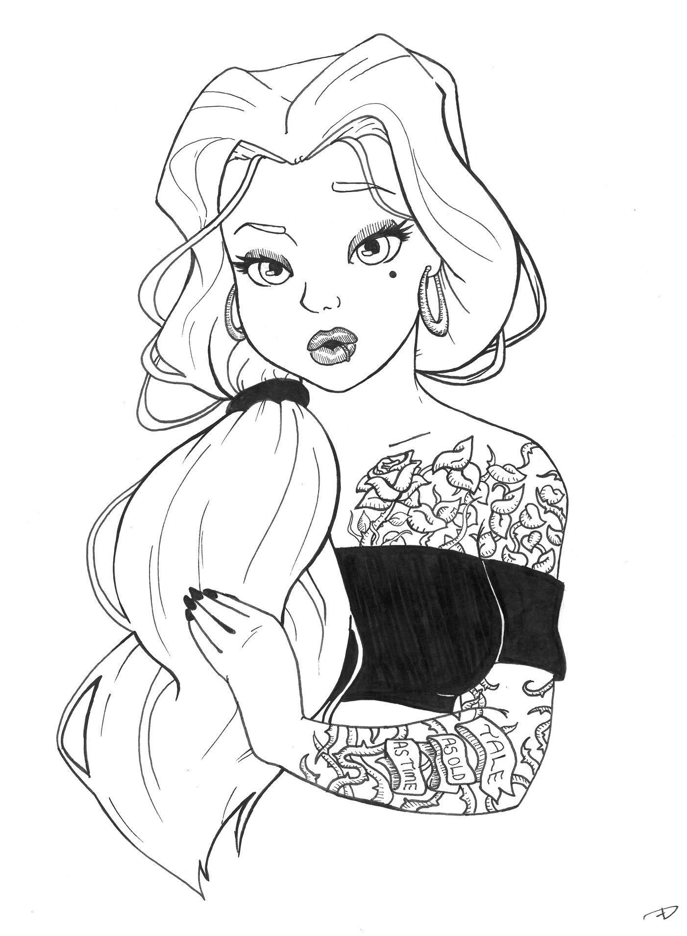 punk princess coloring pages