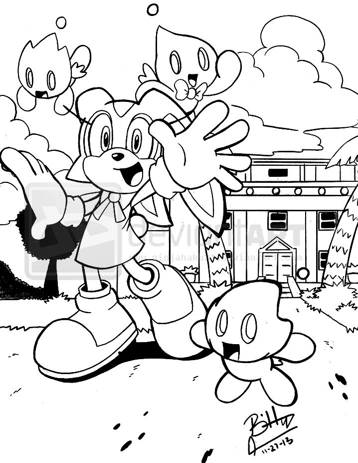 cream the rabbit coloring pages