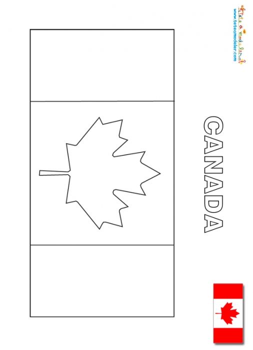 drapeaur du canada en coloriage