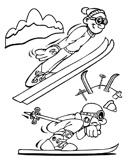 ski coloring page