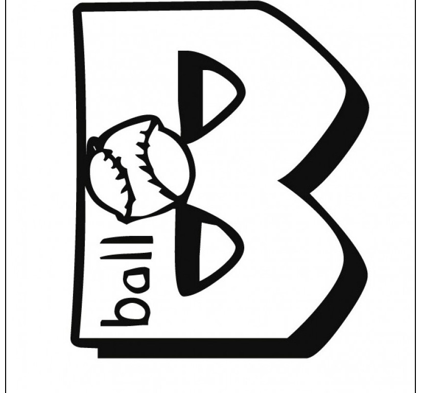 b is for ball coloring page