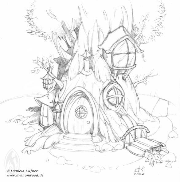 fairy tree house coloring pages