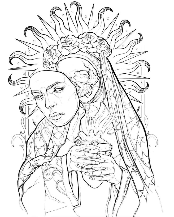 santa muerte coloring pages