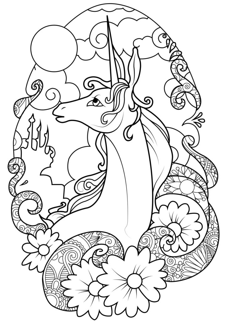 unicorn mermaid coloring pages printable