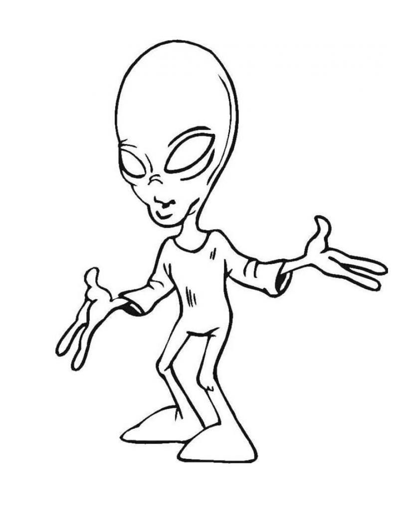 alien coloring page