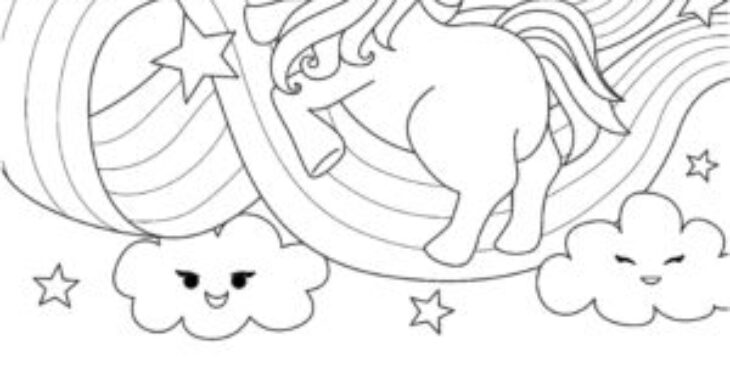 Dessin A Colorier Facile Unicornio Coloriage Licorne Kawaii Etoiles Et Coeur