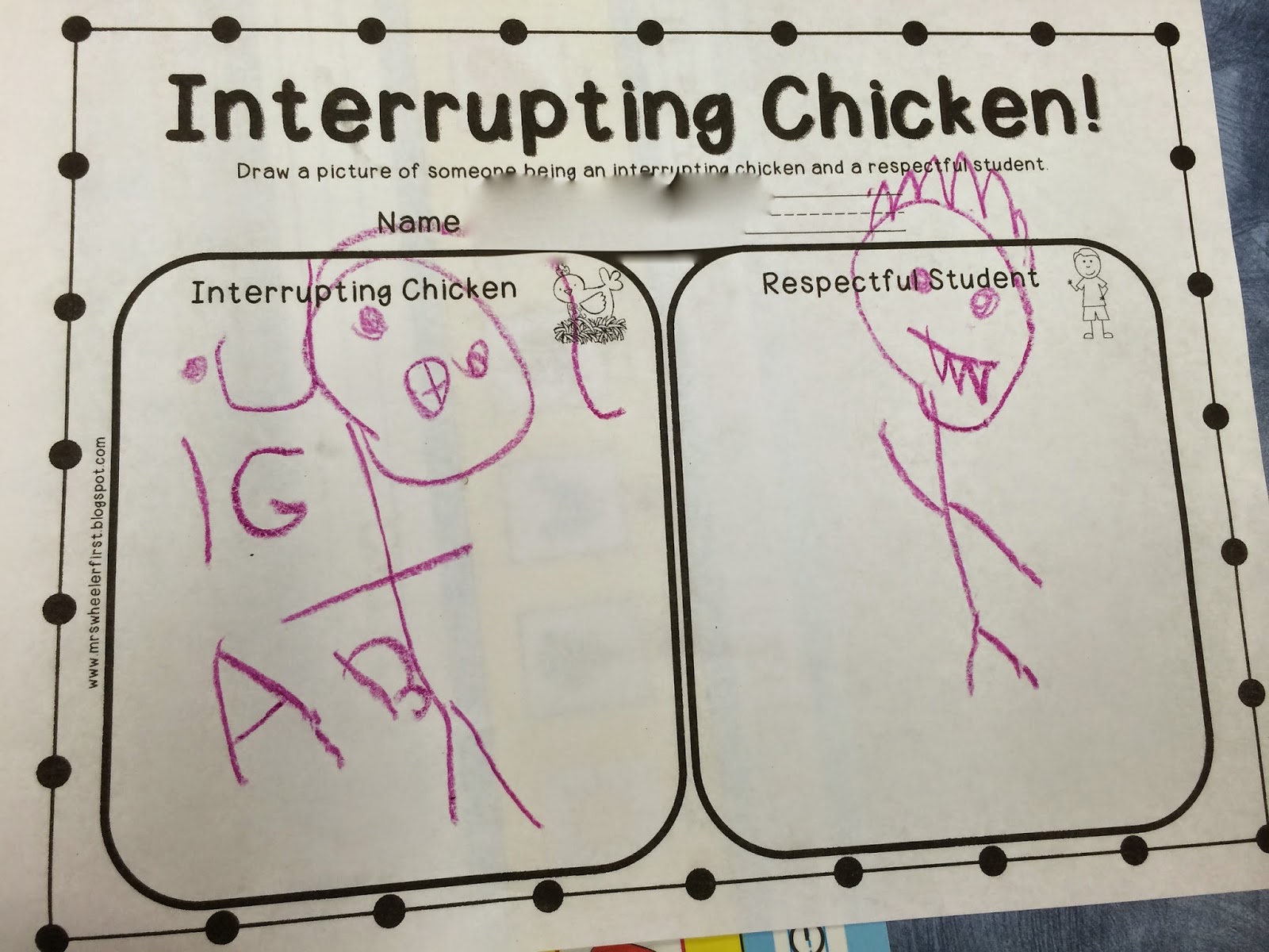 interrupting chicken coloring page