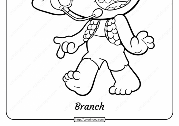 Branch Troll Coloring Pages Branch Trolls Pages Beach Coloring Pages